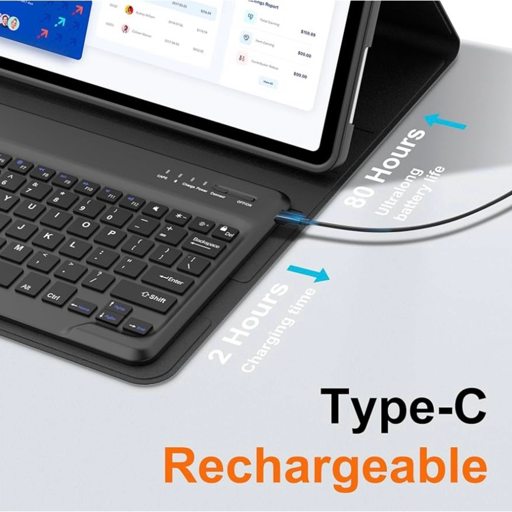 Black iPad 13 Tablet Case with Keyboard - Picture 3 of 6